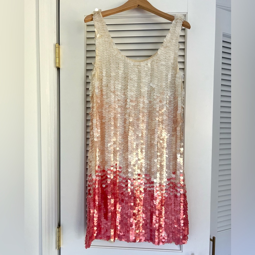 Sequin ombré mini dress pink